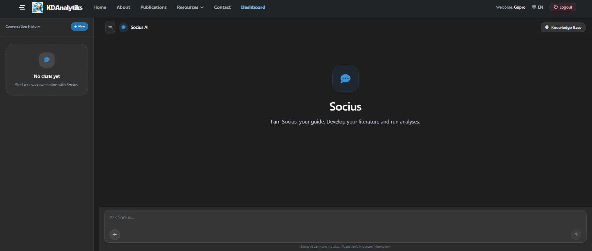 Socius AI Research Assistant Studio